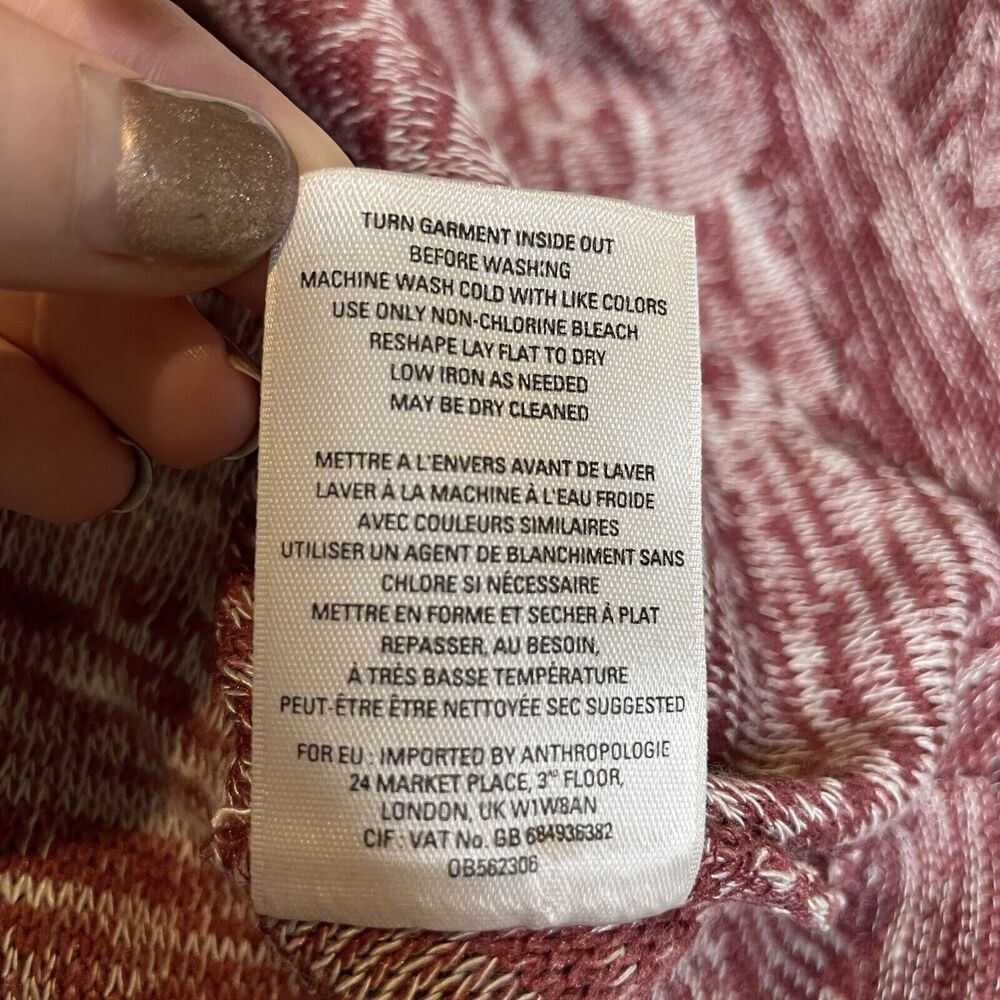 Postmark Anthropologie Malu Top Spacedye Cold Shoulder Knit Top Sweater Maroon S - Picture 12 of 12